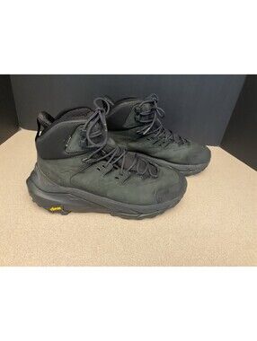 Mens Hoka One One M Kaha 2 GTX Gore-Tex Vibram Black Hiking Boots. Size 8D. Nice